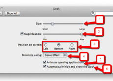 การปรับขนาดและตำแหน่ง Dock การปรับขนาดและตำแหน่ง Dock