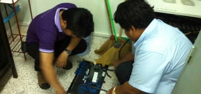 เชื่อมต่อ fiber optic อาคารเรียนและปฎิบัติการสาขาวิศวกรรมอุตสาหการ ศูนย์พระนครเหนือ เชื่อมต่อ fiber optic อาคารเรียนและปฎิบัติการสาขาวิศวกรรมอุตสาหการ ศูนย์พระนครเหนือ